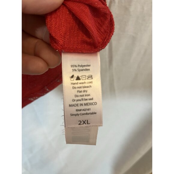 LuLaRoe Elegant Women’s 2XL Red And Silver Floral Blouse Short Sleeve - Picture 6 of 8